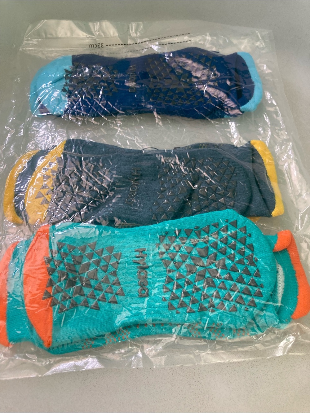 Hylaea unisex Non-Slip Grip Socks - Teal, Navy & Gray new